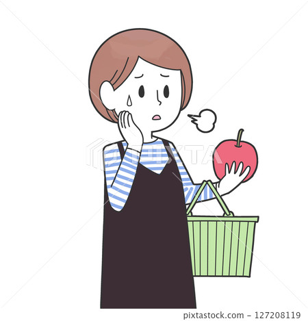 Housewife having trouble at the grocery store Housewife having trouble at the grocery store 127208119