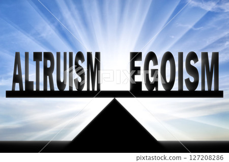 Altruism words and selfishness on the scales 127208286