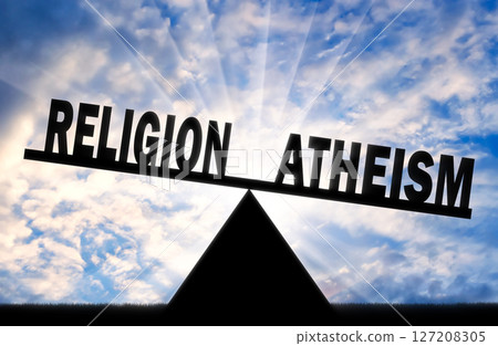 Word atheism is more powerful than the word religion on the scales 127208305