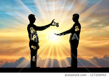Altruist gives man sacrificing a part of themselves to another person 127208442