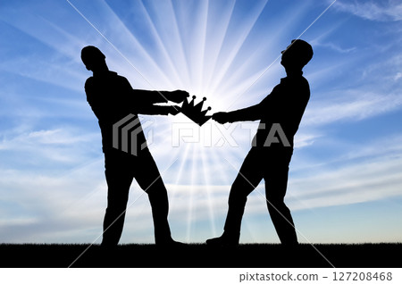 Two greedy and selfish men take away the crown from each other Two greedy and selfish men take away the crown from each other 127208468