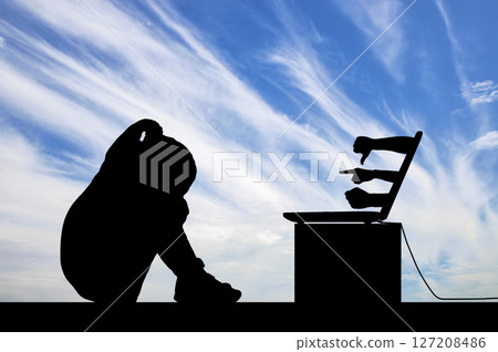 Conceptual image of cyber bullying children Conceptual image of cyber bullying children 127208486