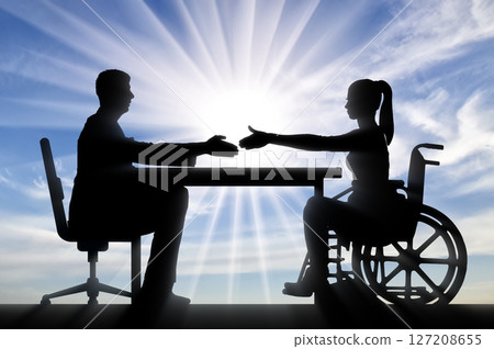 Empowering Job Interview Inclusive Workplace Equality Diverse Candidate Disabled Person Employment Opportunity 127208655