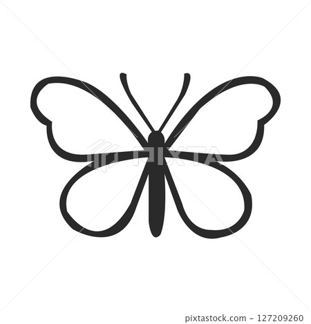 Simple Line Drawing Butterfly Illustration 127209260