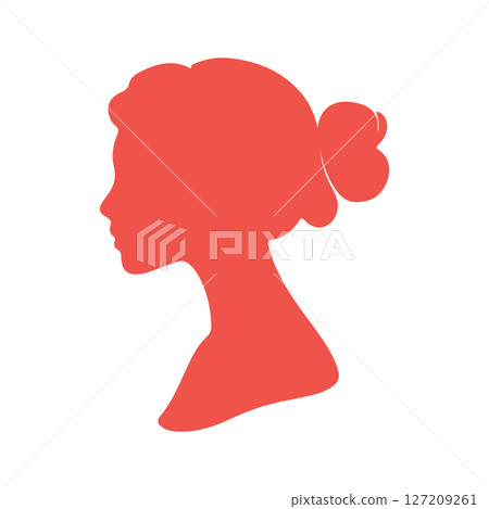 Red Female Silhouette Profile Image Avatar 127209261