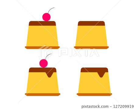 一組布丁圖示插圖 一組布丁圖示插圖 127209919