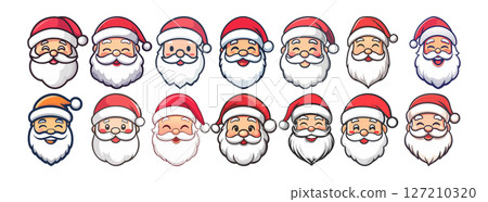 Cute Santa Claus Faces Christmas Clipart Graphics Cute Santa Claus Faces Christmas Clipart Graphics 127210320