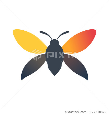 Colorful Butterfly Silhouette Illustration Colorful Butterfly Silhouette Illustration 127210322