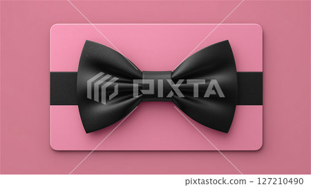 簡約時尚的父親節禮品卡設計,搭配黑色領結 簡約時尚的父親節禮品卡設計,搭配黑色領結 127210490