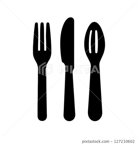 Fork Knife Spoon Simple Cutlery Icon 127210602