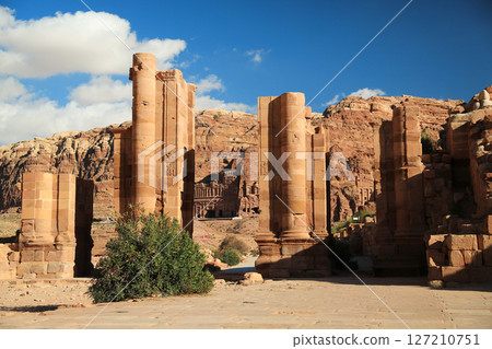 Temenos Gate and Royal Tombs in Petra, Jordan Temenos Gate and Royal Tombs in Petra, Jordan 127210751