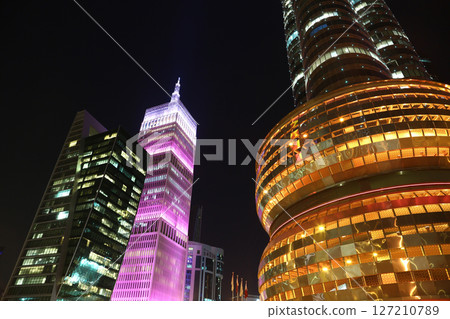 Financial centre in Doha at night, Qatar Financial centre in Doha at night, Qatar 127210789