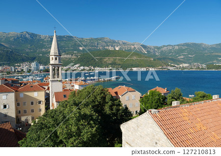 Panorama of Budva city, Montenegro 127210813