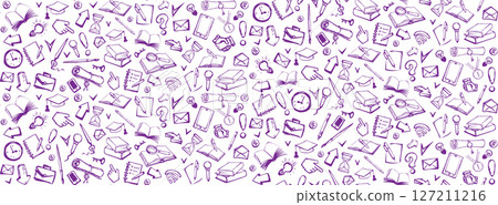 Vector background. Pattern of various icons 127211216