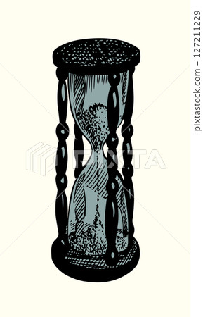 Old hourglass. Vector drawing icon Old hourglass. Vector drawing icon 127211229