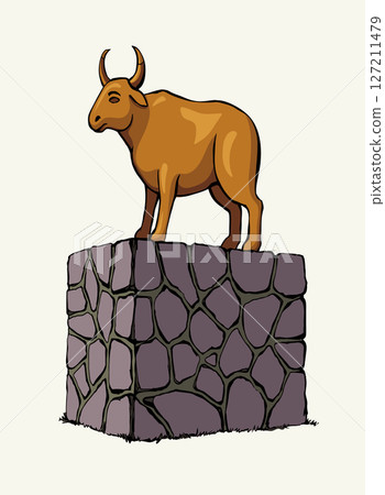 Vector drawing. Big golden idol 127211479