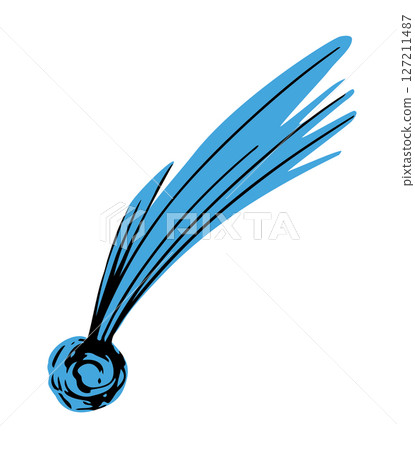 Flying comet with a tail. Vector drawing 127211487