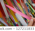 Background of colorful ribbons with messages 127211833