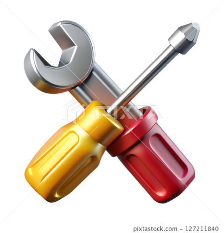 Wrench and screwdriver tools - repair and maintenance concept, handyman equipment, diy hardware set 127211840