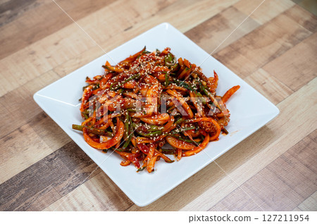 Korean food. Octopus with Vinegar Dressing 127211954