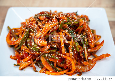 Korean food. Octopus with Vinegar Dressing 127211956