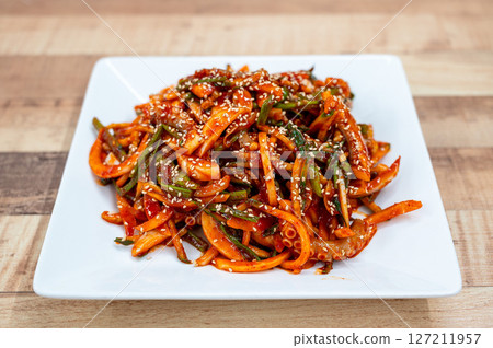 Korean food. Octopus with Vinegar Dressing 127211957
