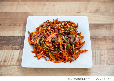 Korean food. Octopus with Vinegar Dressing 127211958