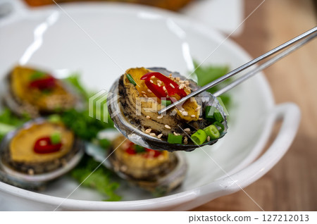Korean food. Grilled abalone Korean food. Grilled abalone 127212013