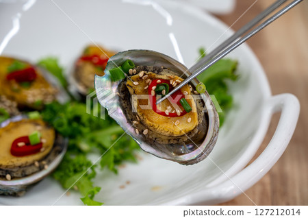 Korean food. Grilled abalone Korean food. Grilled abalone 127212014