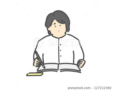 一位女士在學習的插圖 一位女士在學習的插圖 127212360