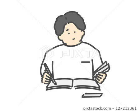 男性學習插圖 男性學習插圖 127212361