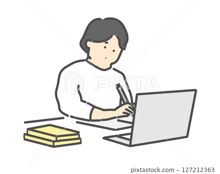 一位女士在學習的插圖 127212363