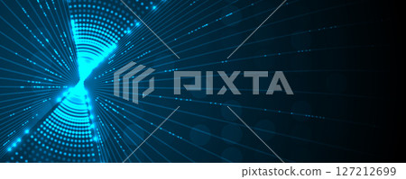 Abstract futuristic high technology and science background with light effect 127212699