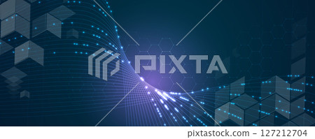 Abstract futuristic high technology and science background with light effect 127212704