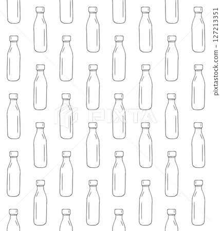 Vector seamless pattern of hand draw thermo bottle 127213351