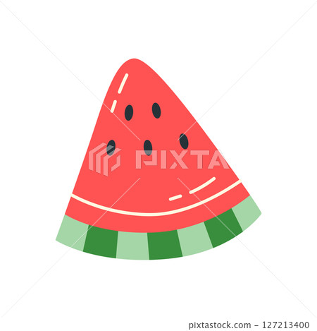 Cute Watermelon Slice Hand Drawn Summer Fruit Illustration 127213400