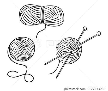Knitting set with yarn balls and needles Knitting set with yarn balls and needles 127213730