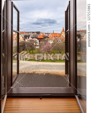 Cesky Krumlov old town in Czech Republic 127213861