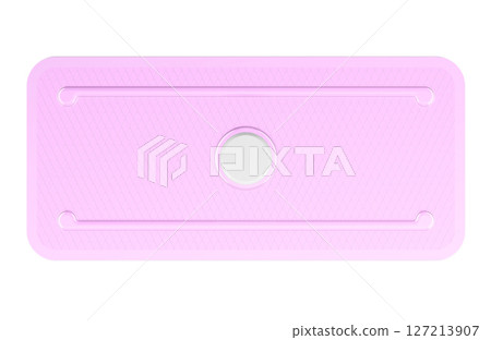 Emergency contraceptive pill in pink blister, 3D rendering 127213907