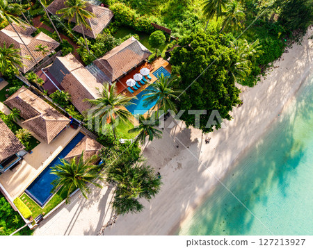 South Samui views with beach villas, in koh Samui, Thailand 127213927