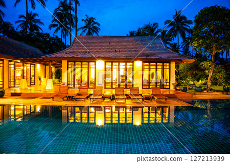 South Samui views with beach villas, in koh Samui, Thailand 127213939