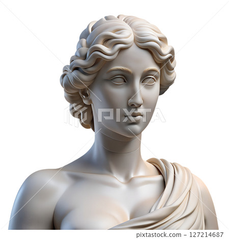 Classical marble bust of woman isolated, antique greek roman sculpture, vintage art statue, museum exhibit Classical marble bust of woman isolated, antique greek roman sculpture, vintage art statue, museum exhibit 127214687