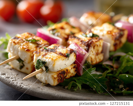 Grilled Chicken Skewers with Herbs Grilled Chicken Skewers with Herbs 127215131