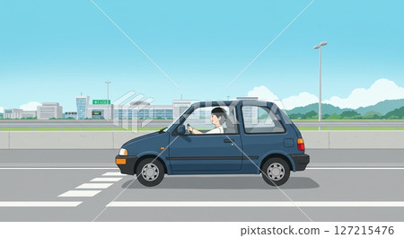 Head off on a sunny holiday! An exhilarating drive behind the wheel 127215476