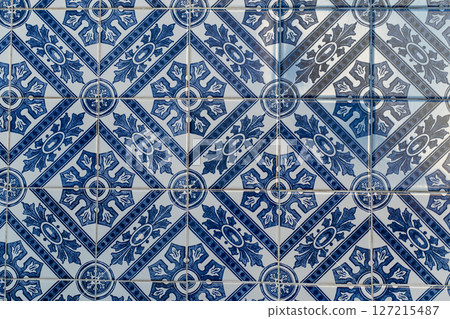 Beautiful Azulejo Tiles in a Traditional Beautiful Azulejo Tiles in a Traditional 127215487