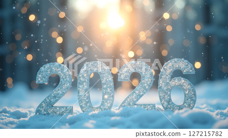 Sparkling 2026 New Year Celebration in Winter Wonderland Scene 127215782