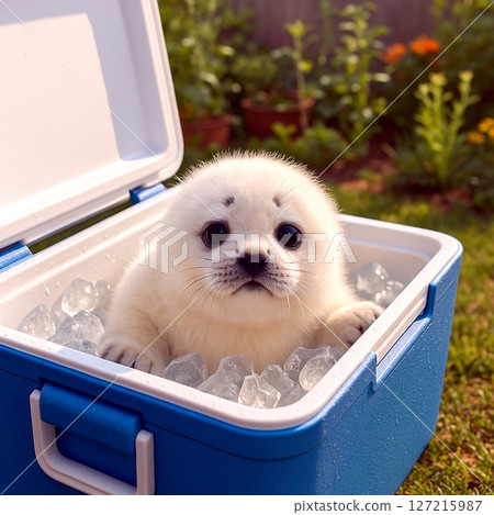 3 Funny Photos of Coolers and Animals for Summer Greetings 127215987