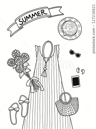 Summer coordination coloring book 127216821