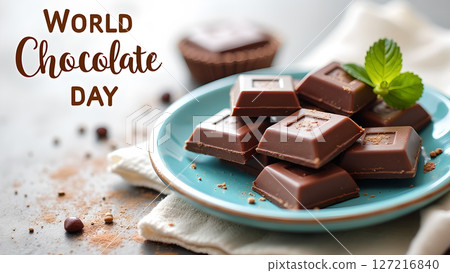 Indulge in Delicious Dark Chocolate Squares on World Chocolate Day Celebration Indulge in Delicious Dark Chocolate Squares on World Chocolate Day Celebration 127216840