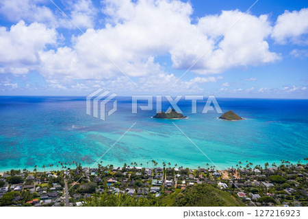 從拉尼凱藥盒看到的夏威夷拉尼凱海灘 127216923